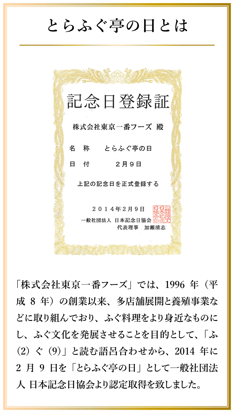 2月9日はとらふぐ亭の日